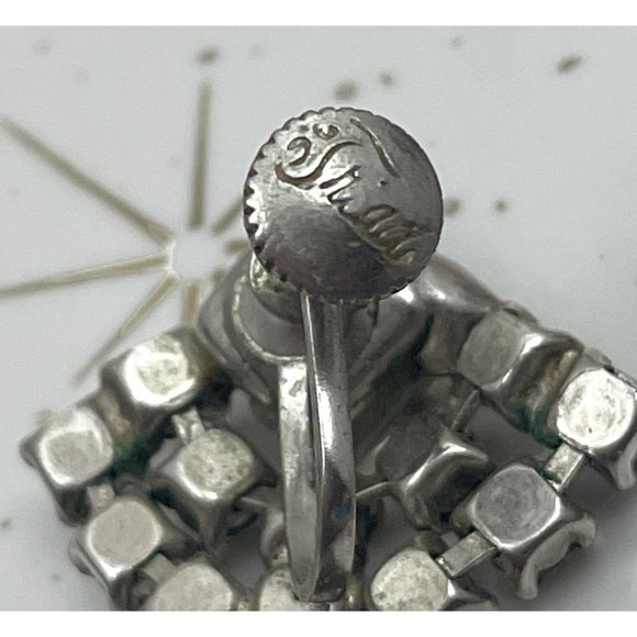 Vintage Triad earrings, Triad Rhinestones earring - Picture 5 of 6